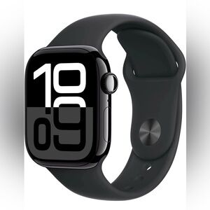 NEW Apple Watch Series 10 Jet Black 42MM Aluminum Case Black Sport Band